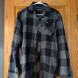 Zoo York Men's Charcoal and Black Checkered Shirt